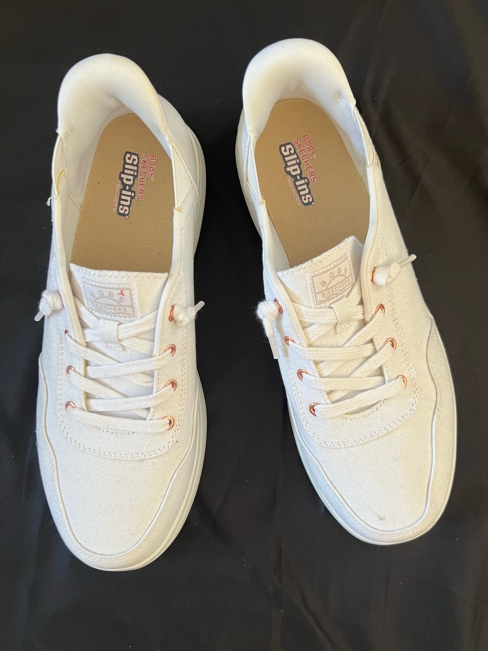BOBS from Skechers White Canvas Slip-Ins Sneakers